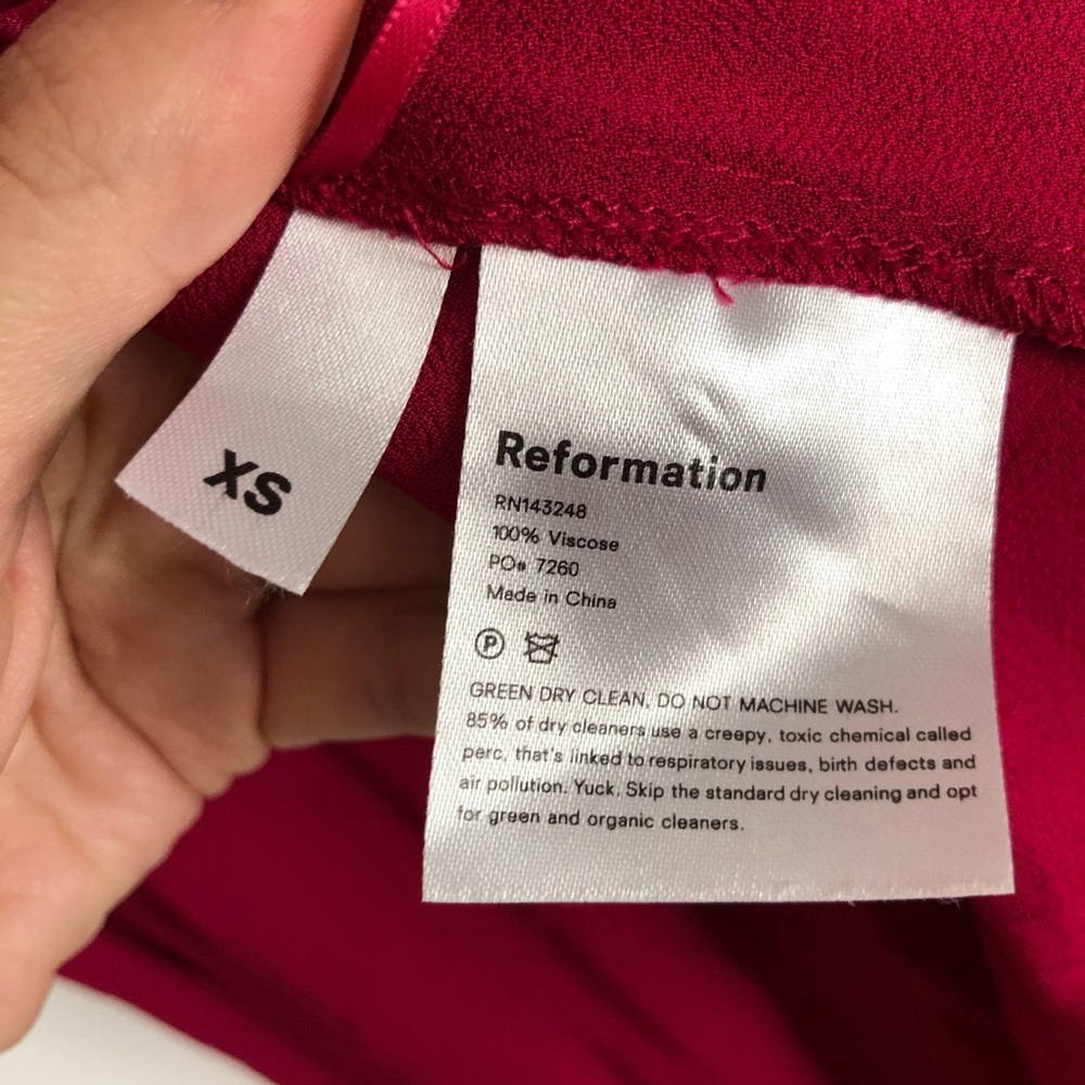Reformation Winslow kimono wrap maxi dress rhubarb - Picture 4 of 5